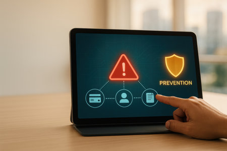 Information security concept on device screen. Internet and technology. Business, internet and networking concept.の素材
