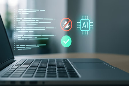 Close up of laptop with programming and coding concept. 3D Renderingの素材