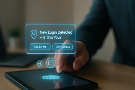 Man using tablet with new wireless internet connection concept on the screen.の素材