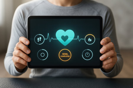 Health care concept on tablet screen. Healthcare, medical and technology.の素材