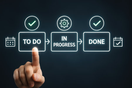 To do list button on virtual screen. Business and technology concept.の素材