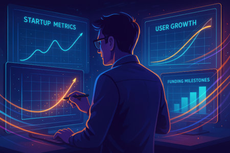 Stock market data analysis. Businessman analyzing investment charts. Vector illustrationの素材