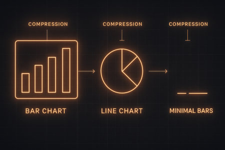 Digital composite of Business chart interface against black background with vignetteの素材