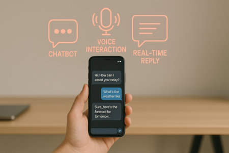 Woman hand holding a smart phone with live streaming concept on screen.の素材