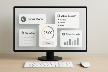 Modern computer monitor with social media marketing application on screen. 3D rendering.の素材