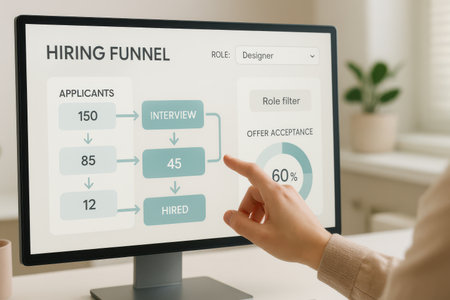 Hiring and recruiting concept on computer screen. Recruitment agency.の素材
