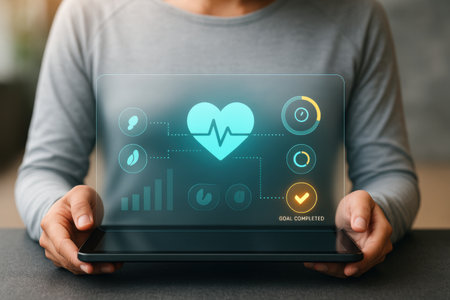 Health care and medical services concept. Doctor working with tablet computer.の素材