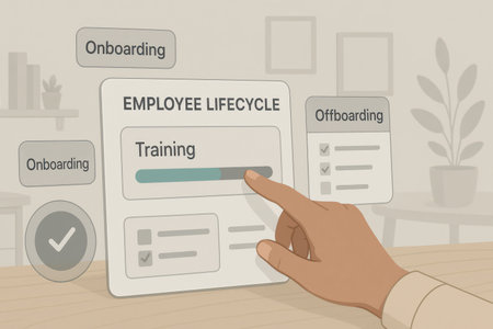 Illustration of a hand with a login form showing an online login formの素材