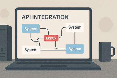 Illustration of an app development concept on a laptop with a coffee mugの素材