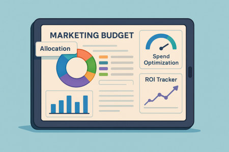 Market infographics on tablet screen. Flat design. Vector illustration.の素材
