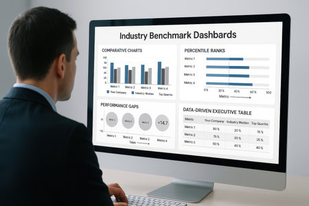 Businessman analyzing investment charts with computer. Accounting and finance concept.の素材