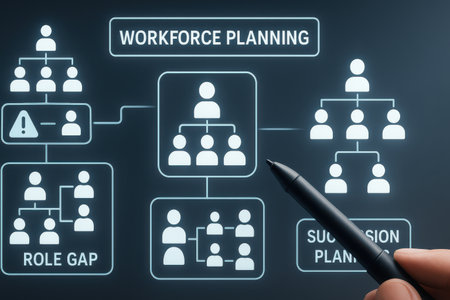 Workforce planning concept on virtual screen. Business, Technology, Internet and network concept.の素材