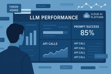 Illustration of a man working on a big data analysis chart.の素材