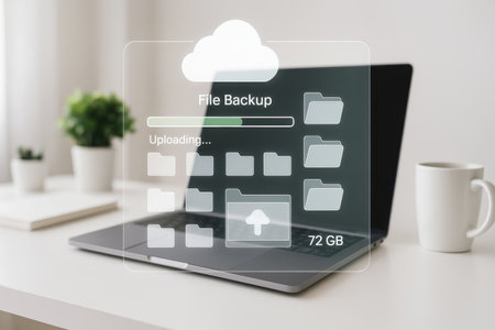 Cloud computing technology concept on virtual screen. Data and information storage.の素材