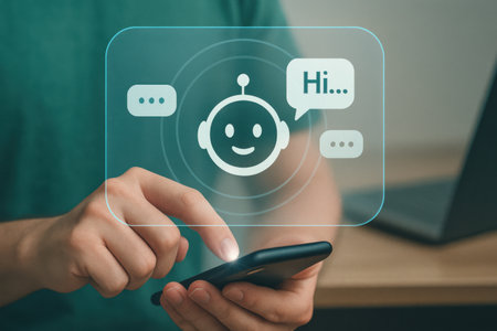 Chatbot concept. Chatbot with speech bubble and social media icons.の素材