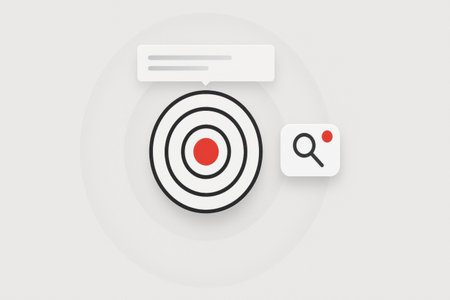 Illustration of a target with a magnifying glass and a search barの素材