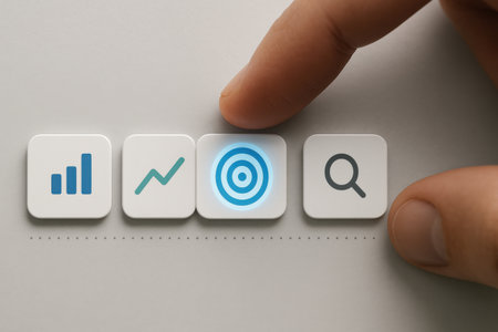 Search engine optimization (SEO) on white buttons, business conceptの素材