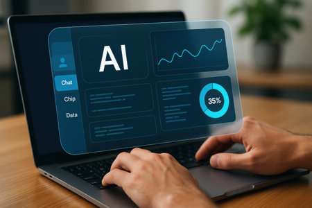 AI, Artificial intelligence, machine learning and modern computer technology concept.の素材