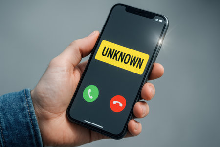 Smartphone screen displaying a message on the screen of a mobile phoneの素材