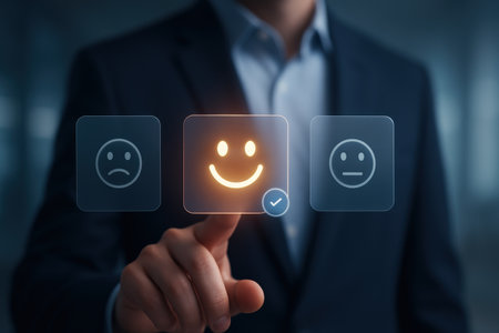 Customer service evaluation and satisfaction concept. Customer service evaluation and feedback.の素材