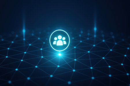 Social network connection concept. 3d rendering toned image double exposureの素材