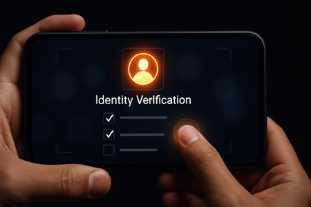 Smartphone screen displaying a customer relationship management concept on a black backgroundの素材