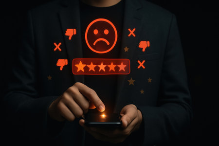 Customer reviews and feedback concept. Customer review evaluation concept. Customer service evaluation and satisfaction.の素材