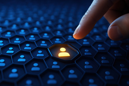 Human resource management, HR, recruitment, leadership and teambuilding. Business and technology concept.の素材