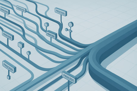 Illustration of a futuristic road map with information related to the internetの素材