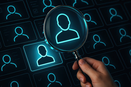 Human resource management, HR, recruitment, leadership and teambuilding. Business and technology concept.の素材