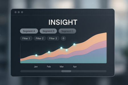 Illustration of a business chart on a digital tablet with the word Insightの素材