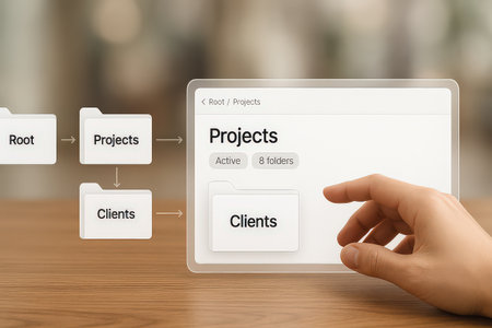 Close-up of male hand clicking on progress bar on virtual screenの素材