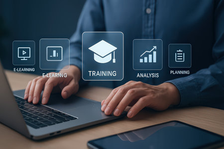 Training and development. Internet and education concept. Training and development.の素材