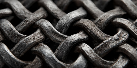 close up of a rustic celtic knot on a black backgroundの素材