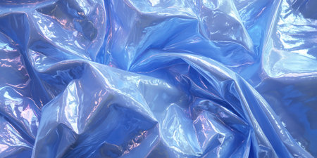 Blue crumpled plastic texture. Abstract background and texture for design.の素材