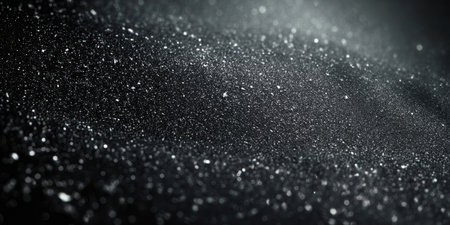 glitter vintage lights background. silver and black. de-focusedの素材