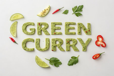 \Word \"\"Green Curry\"\" made of ingredients\""の素材