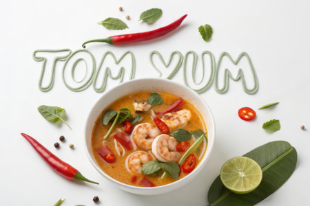 Tom Yum Goong, Thai spicy soup with prawnsの素材