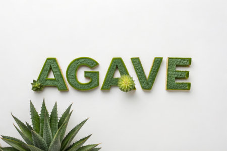 Aloe vera plant with aloe vera word on white backgroundの素材