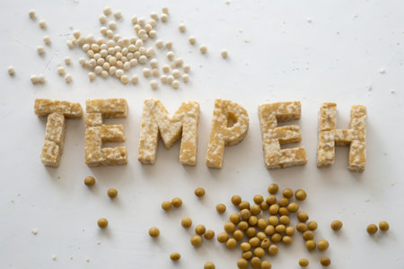 \Word \"\"TEMPLE\"\" made of soybeans on white background\""の素材