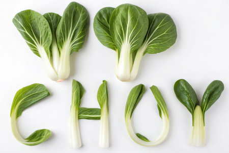 Bok choy or chinese cabbage isolated on white background.の素材