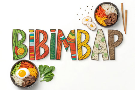 Bibimbap - Korean traditional food made of rice and vegetablesの素材