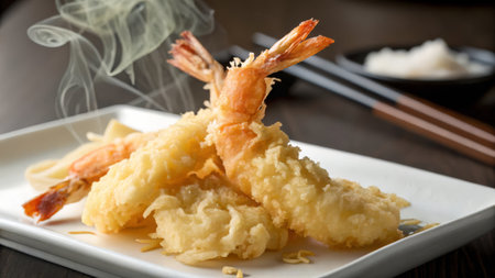 Tempura with shrimps tempura, japanese foodの素材