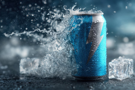 Aluminium can of Pepsi. Pepsi is a carbonated soft drink produced and manufactured by PepsiCo, an American multinational food and beverage company.の素材