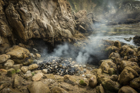 Beautiful volcanic landscape in Hawaii Volcanoes National Park, Big Island, USAの素材