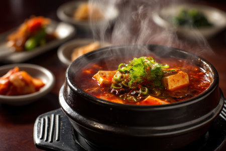 jjamppong, Korean traditional hot pot with beef and vegetablesの素材