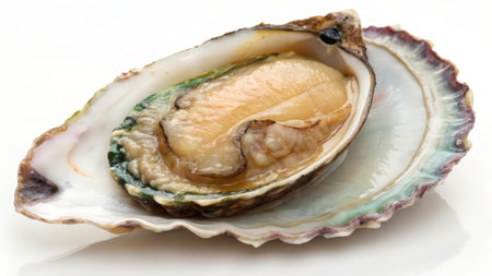 Oyster isolated on white background. Clipping path included.の素材