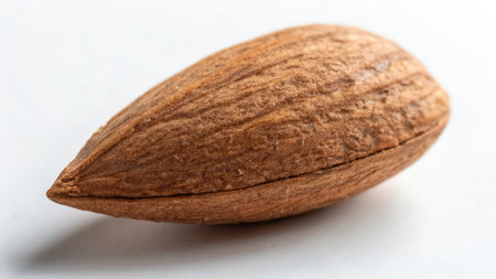 Almond on a white background. Close-up. Macro.の素材