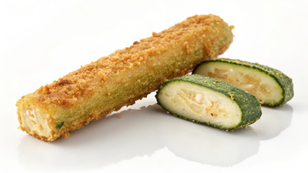 cucumber croquettes on a white background. close-upの素材