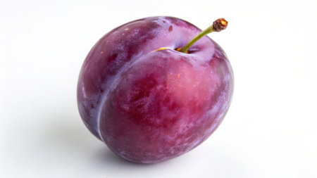 Ripe plums on a white background. Close-up.の素材